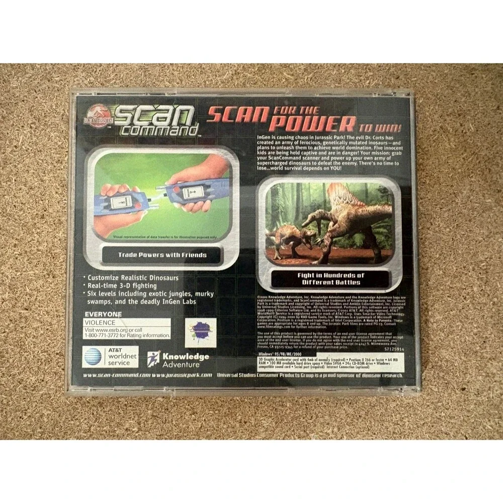 Jurassic Park Scan Command PC Game Windows LIKE NEW